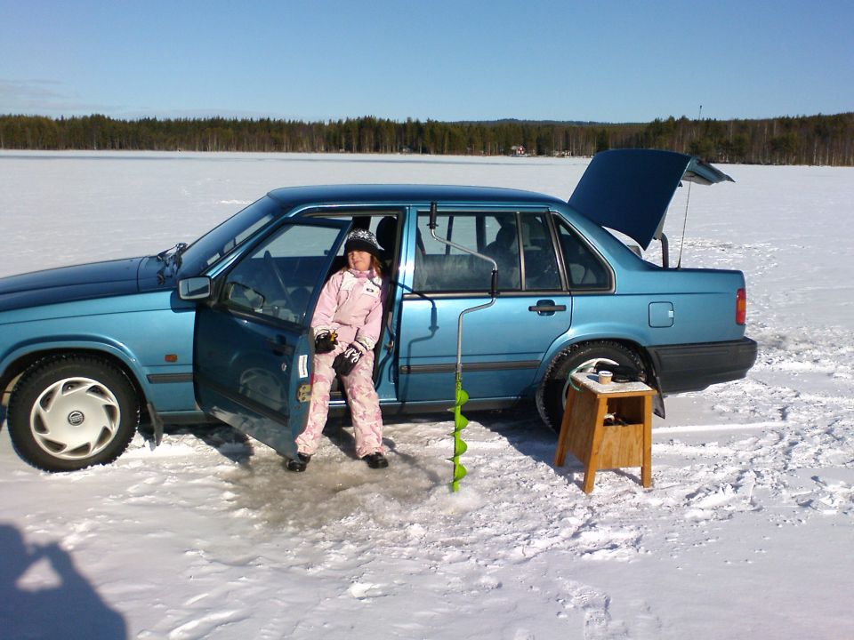 Icefishing from the car